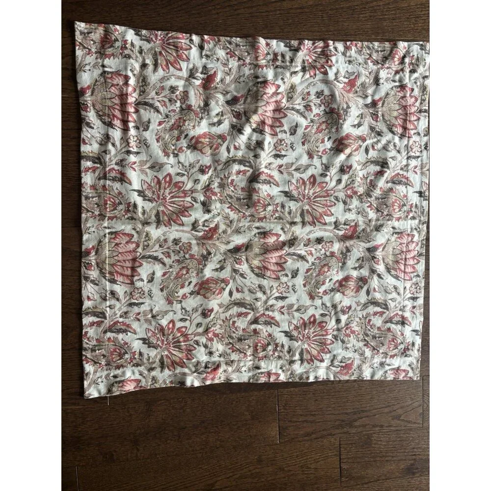 ONE Pottery Barn Octavia Paisley Late EURO Sham‎ Linen Blend Floral Tan 26”